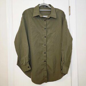 SHEIN Green Button-Down Tunic Dress